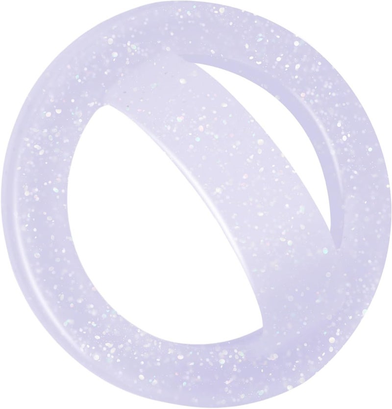 QxbBox Magnetic Silicone Ring Grip Phone Holder, Rotating Finger Loop Ring Grip Holder, Soft and Portable, Strong Magnetic Attraction, Compatible with Magsafe Phone Case (Sparkle Purple) - Image 1